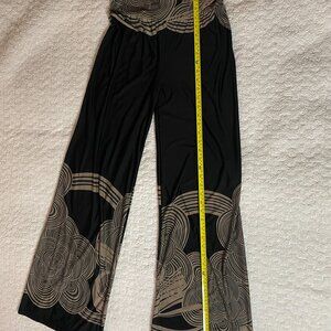 New w/ Tags Reborn Black + Beige Wide Leg Palazzo Pants M